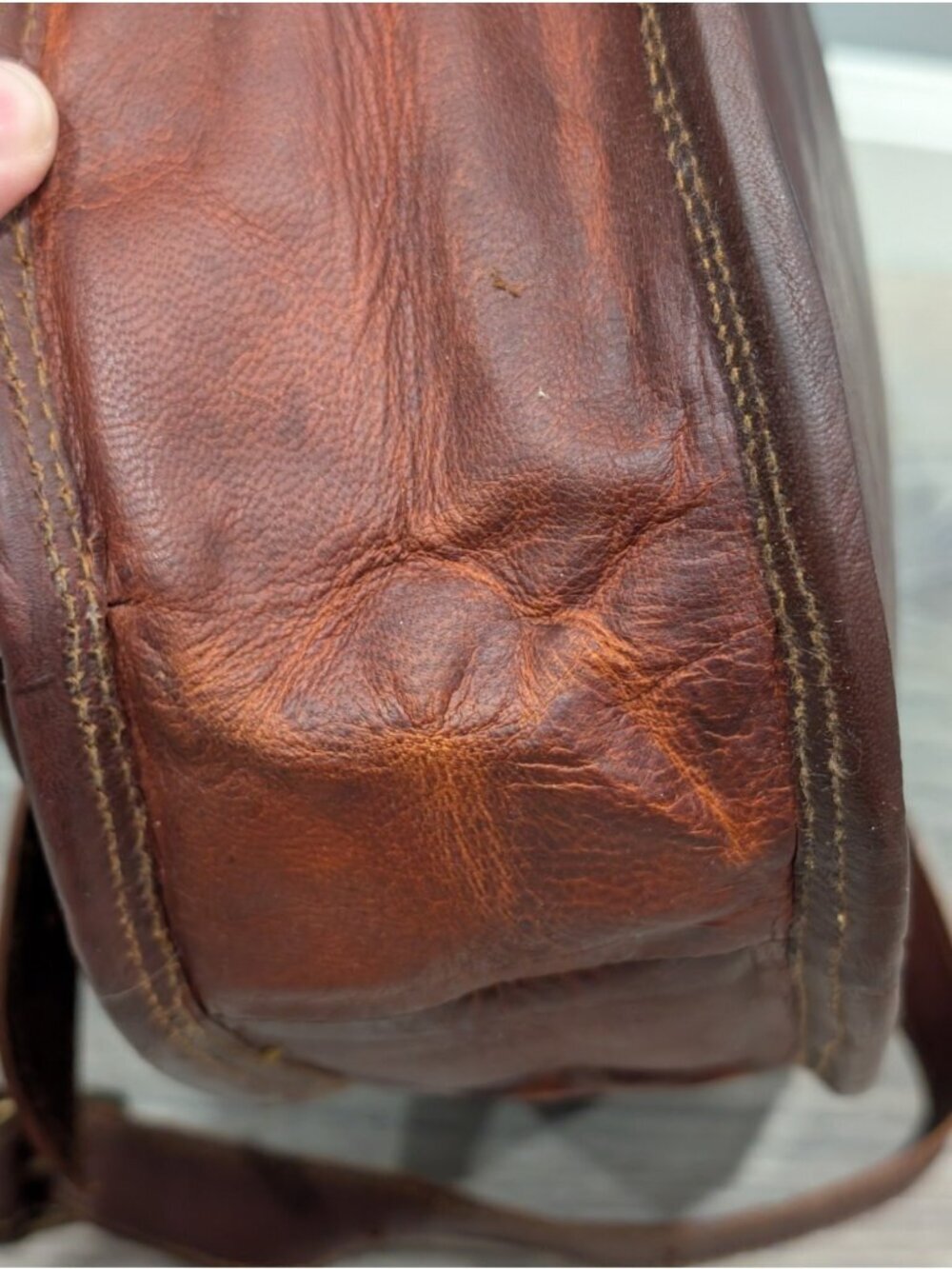 Vintage Heavy Leather Saddle Bag Boho Western Handbag Purse Crossbody Brown - Picture 16 of 16